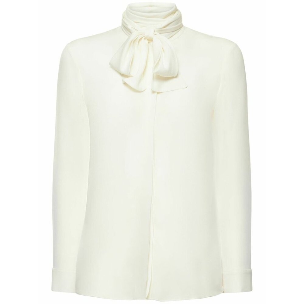KHAITE - Tash cream Satin Silk Blouse Top Shirt size US 4
